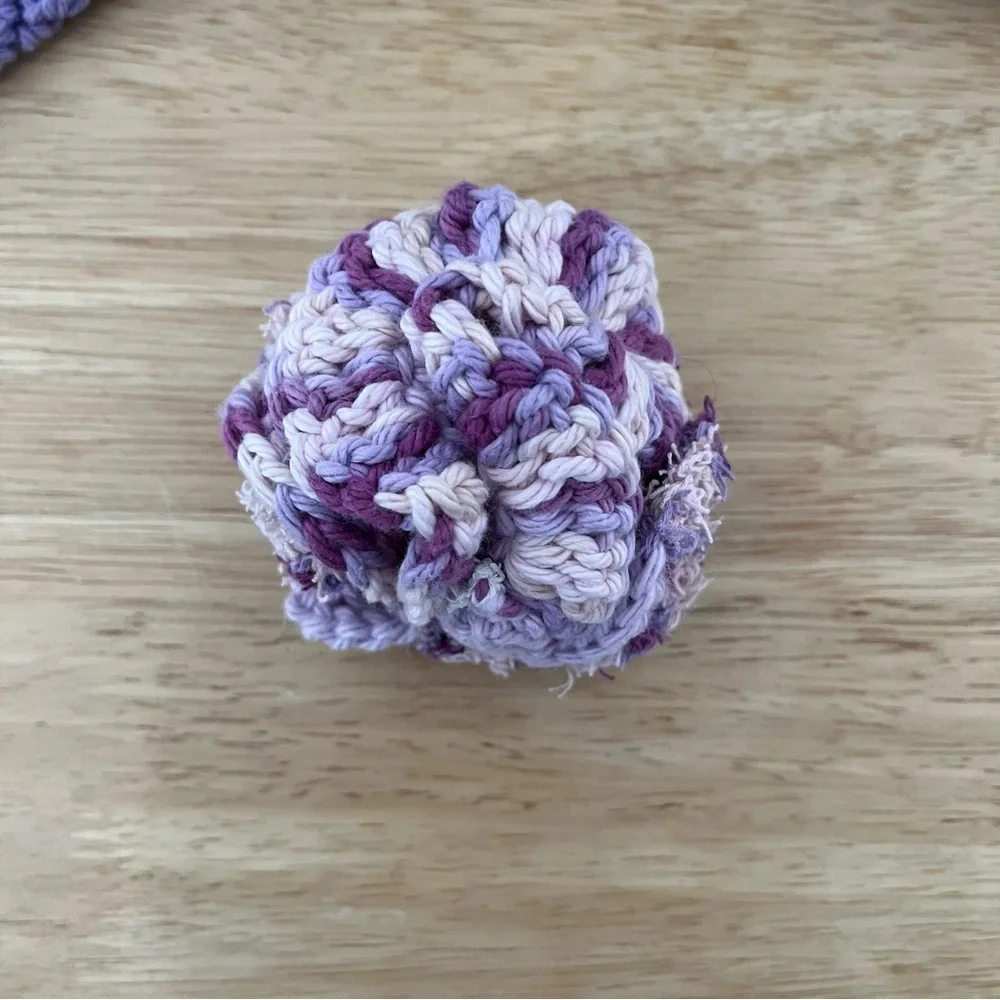 New Handmade Purple and White Crochet Bath Spa Accessory Set